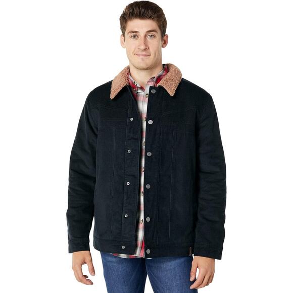Obermeyer Size XL Black Condor Corduroy Jacket Sherpa Lined Snap Front HR3-22